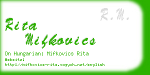 rita mifkovics business card